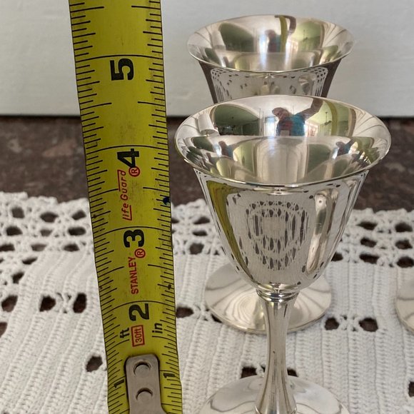 Set of 4 Valero Silver Plated Stemware, Cordial Cups, Made in Spain - Picture 12 of 16